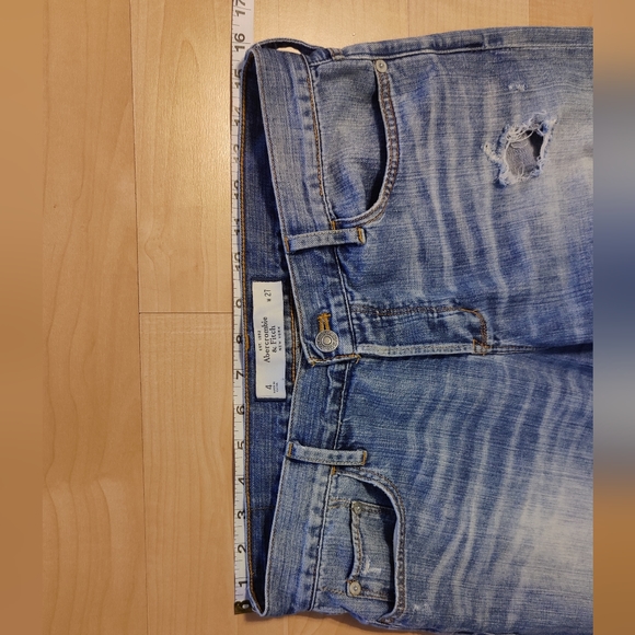 Abercrombie & Fitch distressed button fly jeans size 4/27 - Picture 2 of 14
